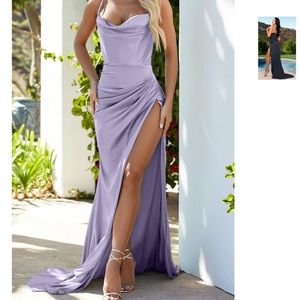 NWT Penelope High Slit Dress Lavender